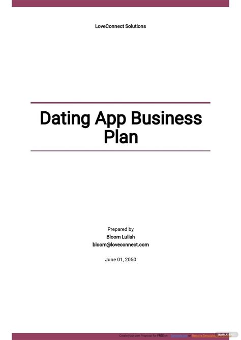 Dating App Business Plan [Free Template]